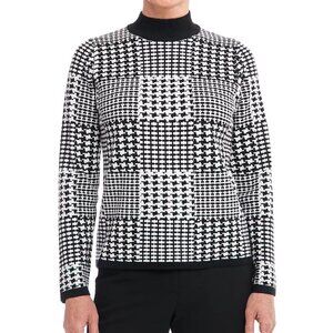 Joseph A Women's Mock Neck Long Sleeve Patterned Mock Neck Sweater Size Medium